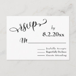 Subtle, legant Typography Black Type Wedding RSVP
