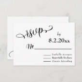 Subtle, legant Typography Black Type Wedding RSVP (Voorkant / Achterkant)