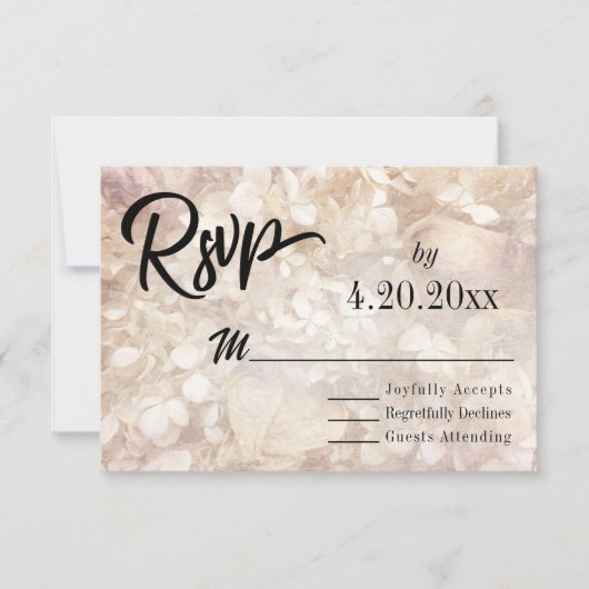 Subtle, legant Typography Black Type Wedding RSVP Kaartje (Voorkant)