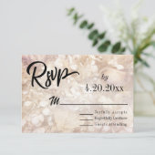 Subtle, legant Typography Black Type Wedding RSVP Kaartje (Staand voorkant)