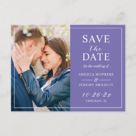 Subtle Light Paars Periwinkle Photo Save the Date Briefkaart