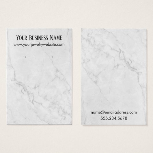 Subtle Marble Earring Holder Display Cards Visitekaartje (Voorkant /achterkant)