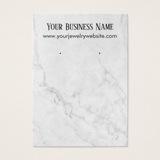 Subtle Marble Earring Holder Display Cards Visitekaartje (Voorkant)