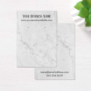 Subtle Marble Earring Holder Display Cards Visitekaartje