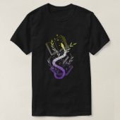 Subtle Nonbinary Pride LGBTQ Enby Snake Books Moon T-shirt (Design voorkant)