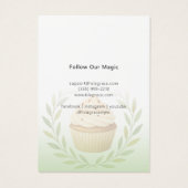 Subtle pastel gebladerte cupcake design Kaart (Achterkant)