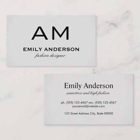 Subtle Pattern met Monogram Visitekaartje (Voorkant / Achterkant)