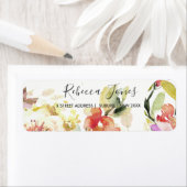 SUBTLE PEACH PINK WATERVERF FLORAL ADRES ETIKET (Insitu)