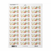 SUBTLE PEACH PINK WATERVERF FLORAL ADRES ETIKET (Full Sheet)