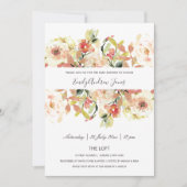 SUBTLE PEACH PINK WATERVERF FLORAL BABY SHOWER KAART (Voorkant)