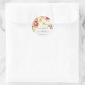 SUBTLE PEACH PINK WATERVERF FLORAL ENVELOPE SEAL RONDE STICKER (Tas)