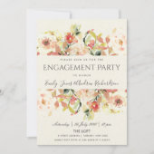 SUBTLE PEACH PINK WATERVERF FLORAL VERLOVING KAART (Voorkant)
