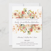 SUBTLE PEACH PINK WATERVERF FLORAL VERLOVING KAART (Voorkant)