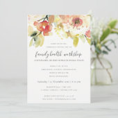 SUBTLE PEACH PINK WATERVERF FLORAL WORKSHOP EVAL KAART (Staand voorkant)