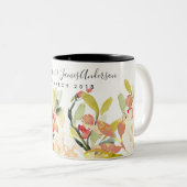 SUBTLE PEACH WATERVERF FLORAL BEWAREN DE DATUM GIF TWEEKLEURIGE KOFFIEMOK (Voorkant rechts)