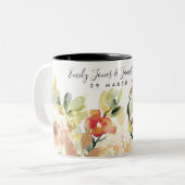 SUBTLE PEACH WATERVERF FLORAL BEWAREN DE DATUM GIF TWEEKLEURIGE KOFFIEMOK (Voorkant links)