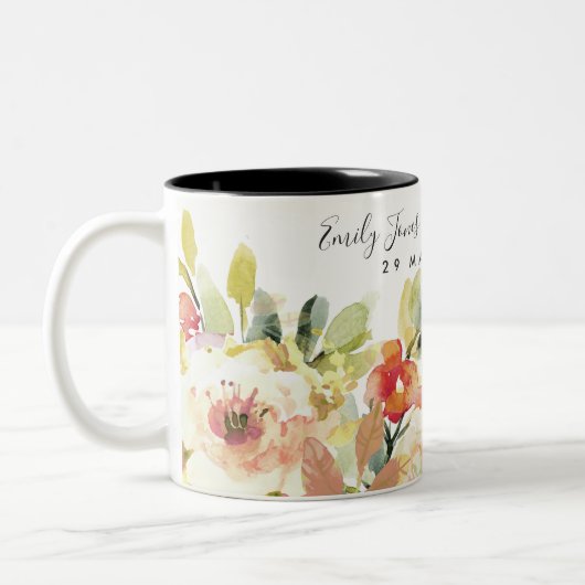 SUBTLE PEACH WATERVERF FLORAL BEWAREN DE DATUM GIF TWEEKLEURIGE KOFFIEMOK (Links)
