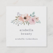 Subtle Pink and Peach Floral | Icons voor sociale  Vierkante Visitekaartje (Voorkant)