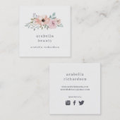 Subtle Pink and Peach Floral | Icons voor sociale  Vierkante Visitekaartje (Voorkant / Achterkant)