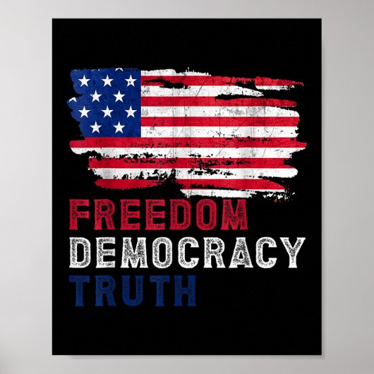 Subtle Political Freedom Democracy &amp; Truth Ame Poster (Voorkant)