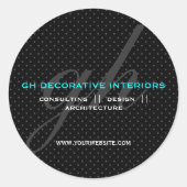 Subtle Polka Dots Initialen Sticker (Voorkant)