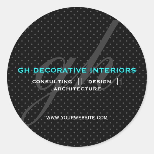 Subtle Polka Dots Initialen Sticker (Voorkant)