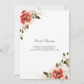 Subtle Red en White Floral Bouquet Bridal Brunch Kaart (Achterkant)