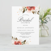 Subtle Red en White Floral Bouquet Vrijgezellenfee Kaart (Staand voorkant)