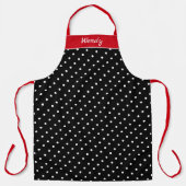 Subtle Red n Black met White Polka Dots Schort (Voorkant)