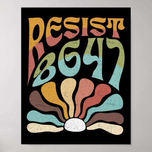 Subtle Resist 8647 Trump Resist Trump Protest Boho Poster (Voorkant)