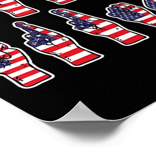 Subtle Resist Trump Asl Sign Language 4th Of July Poster (Hoek)