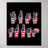 Subtle Resist Trump Asl Sign Language 4th Of July Poster (Voorkant)