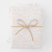 Subtle romantic outline floral design. wrapping pa inpakpapier vel (In situ)