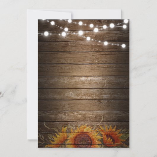 Subtle Rustic Sunflower Kaart (Achterkant)