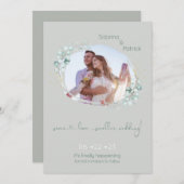 Subtle Sage en Eucalyptus Lijst Save The Date (Voorkant / Achterkant)