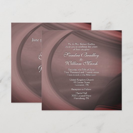 Subtle Sangria Wedding Invitation Kaart (Voorkant / Achterkant)