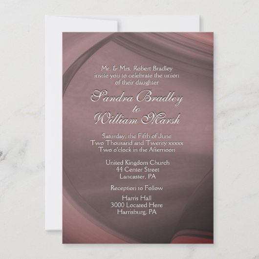 Subtle Sangria Wedding Invitation Kaart (Voorkant)