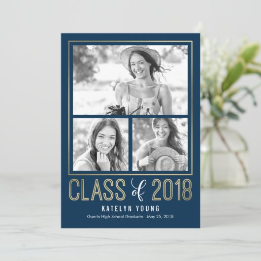 Subtle Shine EDITABLE COLOR Afstuderen Card Kaart (Staand voorkant)