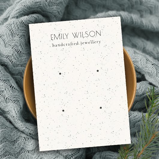 Subtle Soft White Ceramic Texture 2 Earing Display Visitekaartje