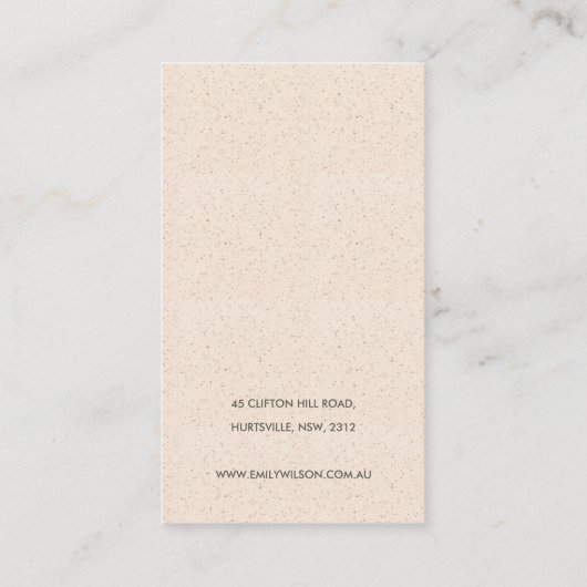 Subtle Soft White-keramische textuur Hair Pin Disp Visitekaartje (Achterkant)