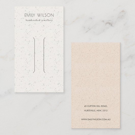 Subtle Soft White-keramische textuur Hair Pin Disp Visitekaartje (Voorkant / Achterkant)