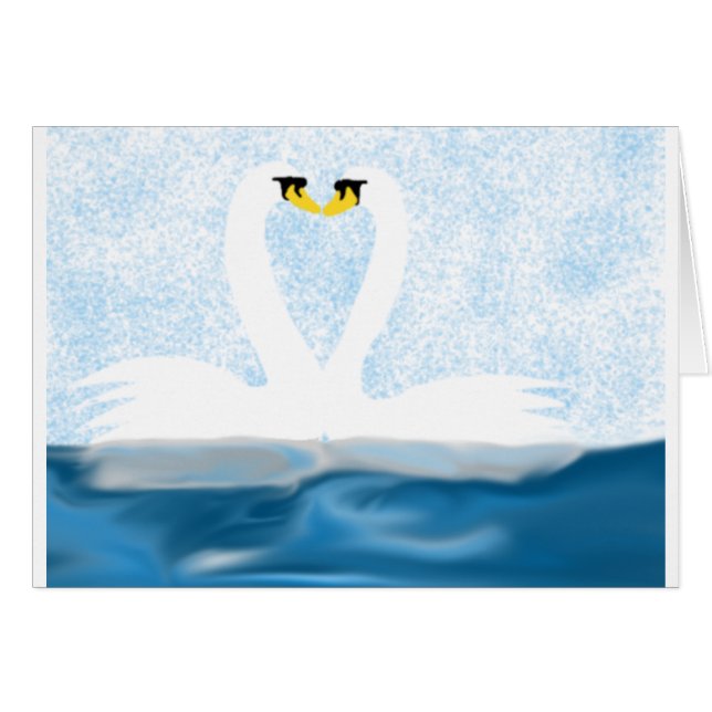 Subtle Swans in Love (hartvormen) Art Gifts (Voorkant Horizontaal)
