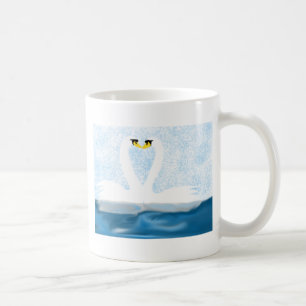 Subtle Swans in Love (hartvormen) Art Gifts Koffiemok