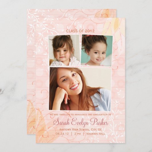 Subtle Swirls 3 Aankondiging van het Foto Afstuder (Voorkant / Achterkant)