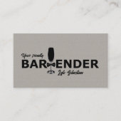 Subtle Tan en Black Event Bartender Visitekaartje (Voorkant)