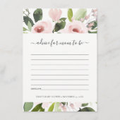 SUBTLE WASH BLUSH PINK FLORAL ADVICE BABY SHOWER INFORMATIEKAARTJE (Voorkant)
