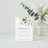 SUBTLE WASH BLUSH PINK FLORAL DISPLAY BABY SHOWER INFORMATIEKAARTJE (Staand voorkant)