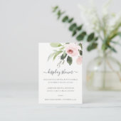 SUBTLE WASH BLUSH PINK FLORAL DISPLAY BABY SHOWER INFORMATIEKAARTJE (Staand voorkant)