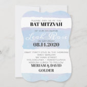 SUBTLE WATERVERF Bat Bar Mitzvah Uitnodiging (Voorkant)