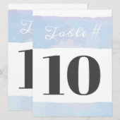 SUBTLE WATERVERF Bat Mitzvah Table Seating Kaart (Voorkant / Achterkant)